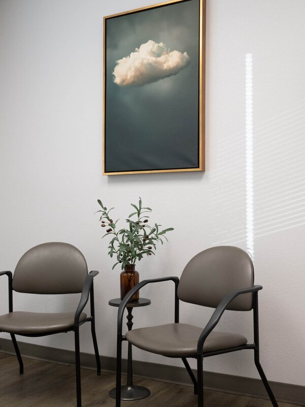 Parker Medical waiting area with artistic cloud painting Las Vegas concierge medicine